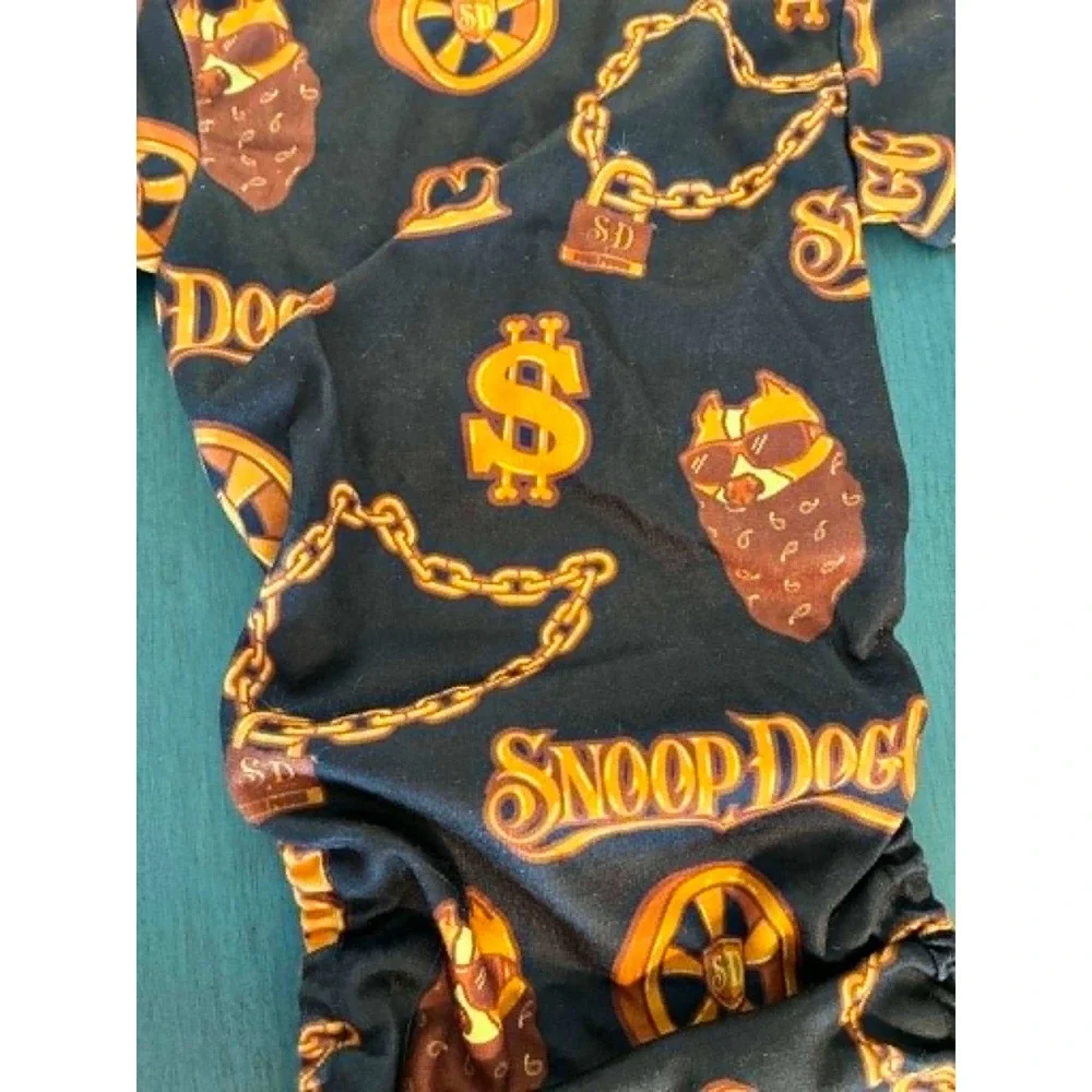 Snoop Doggie Doggs Pet Pajamas Small Black Gold Chain NWT Deluxe PJs